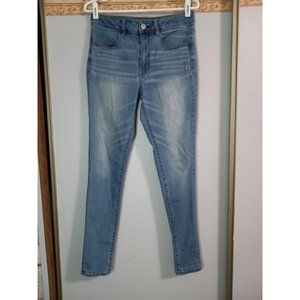 American Eagle 8 Long Medium Wash Hi Rise Denim Casual Stretch Jegging Jeans